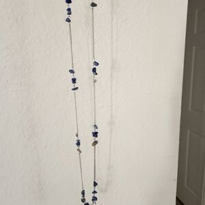 Paparazzi Elegant Blue and Silver Necklace and Pierced Earrings